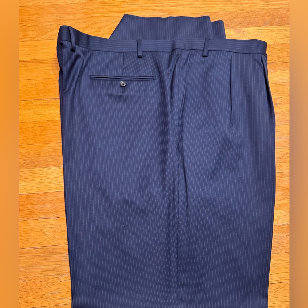 Ralph Lauren Navy Pleated Luxury Dress Pant 54 Brand New (not even hemmed)